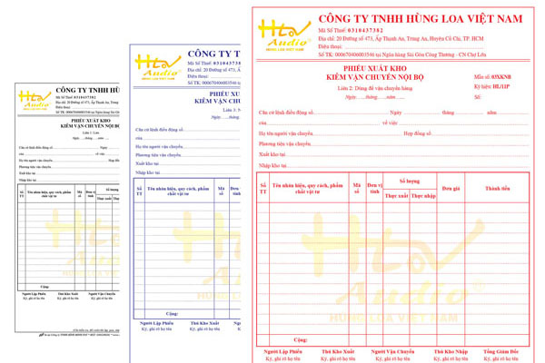 Hóa đơn máy móc thiết bị